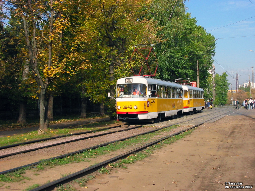 Москва, Tatra T3SU № 3646