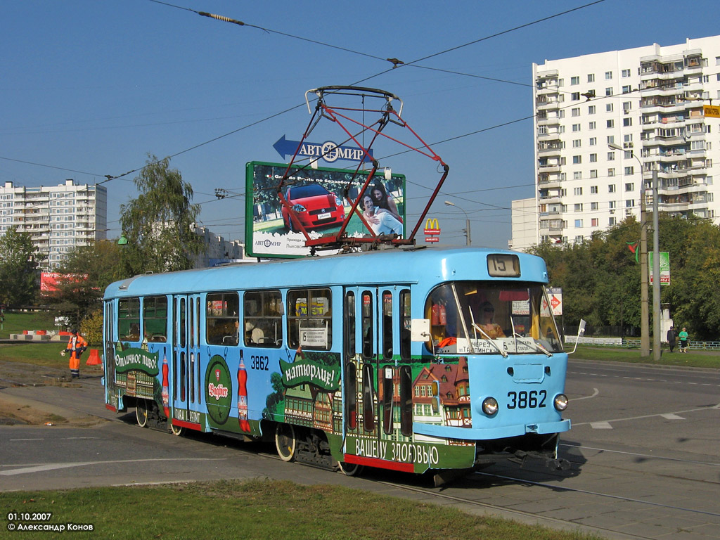 Москва, Tatra T3SU № 3862