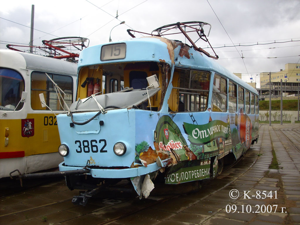 Москва, Tatra T3SU № 3862