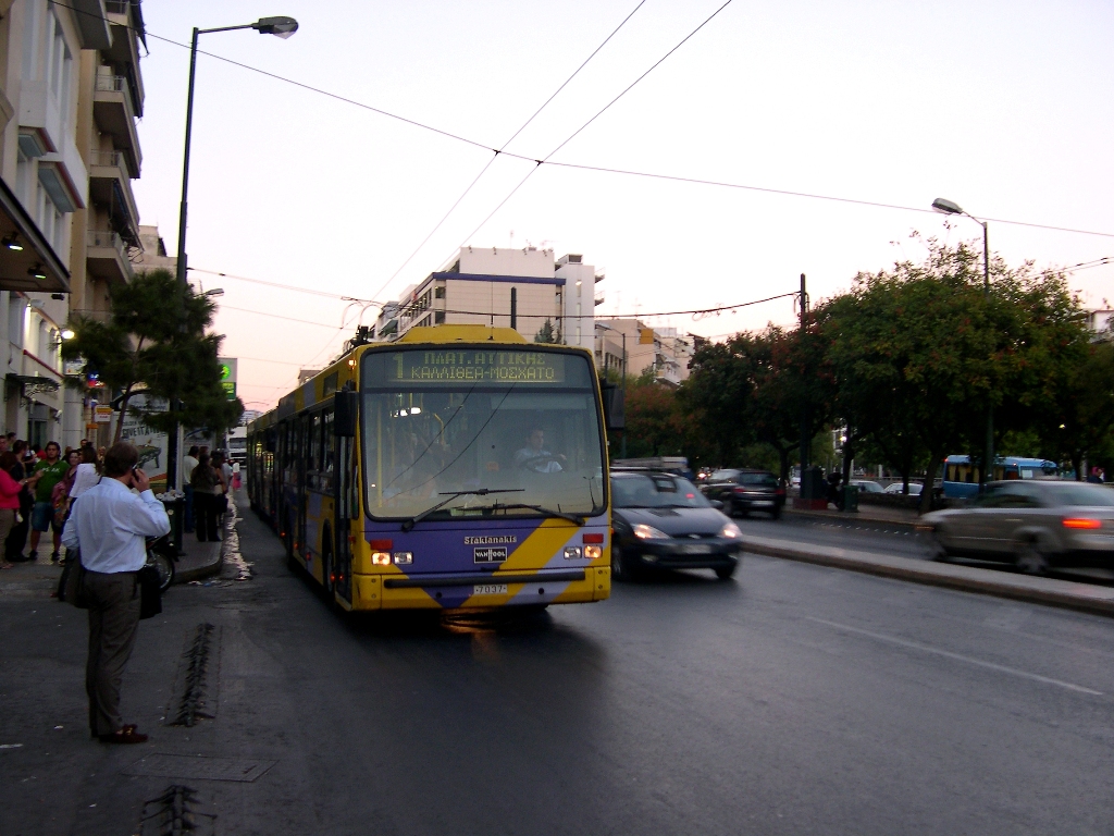 Афины, Van Hool A300T № 7037