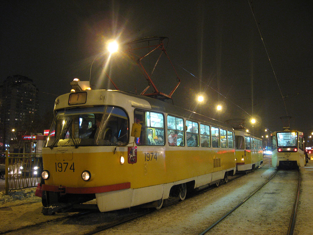 Москва, Tatra T3SU № 1974