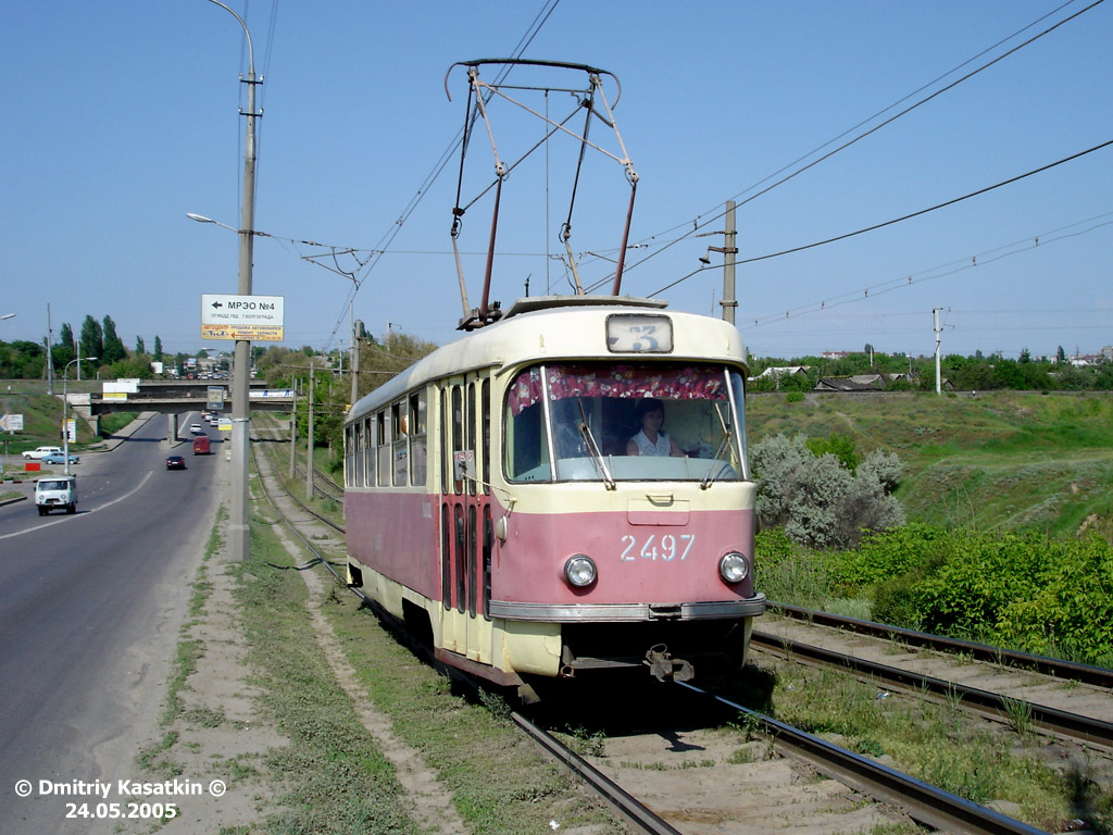 Волгоград, Tatra T3SU (двухдверная) № 2497