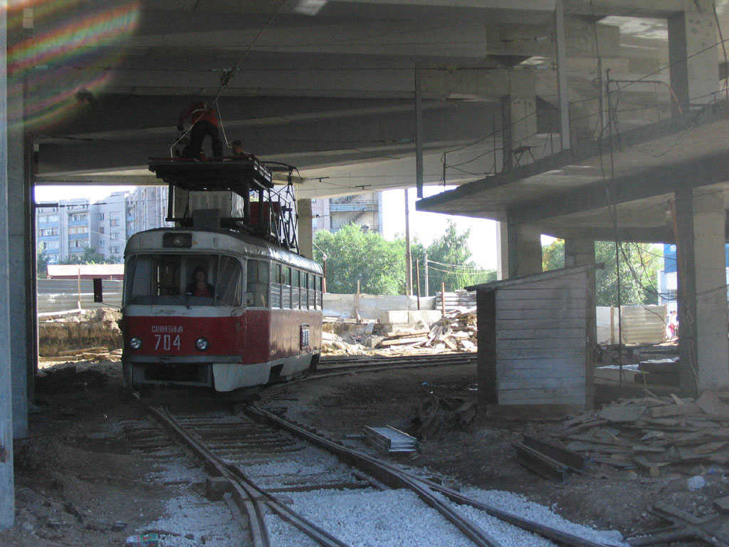 Самара, Tatra T3SU (двухдверная) № 704; Самара — Конечные станции и кольца (трамвай); Самара — Строительство и ремонты трамвайных линий