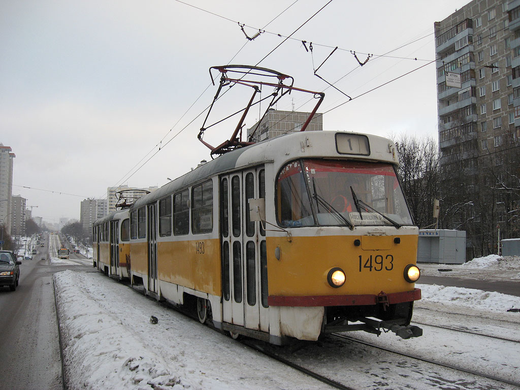 Москва, Tatra T3SU № 1493
