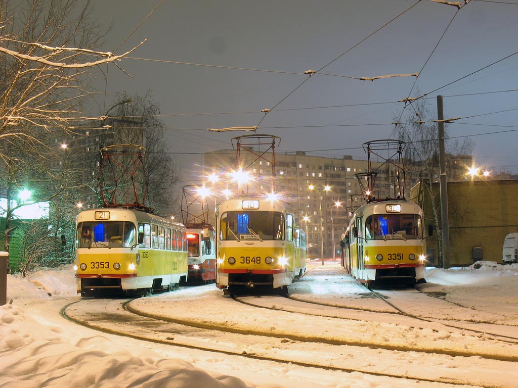 Москва, МТТМ № 3353; Москва, Tatra T3SU № 3648; Москва, МТТМ № 3351
