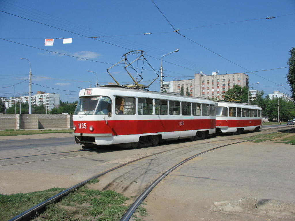 Самара, Tatra T3SU (двухдверная) № 1135; Самара — Конечные станции и кольца (трамвай)