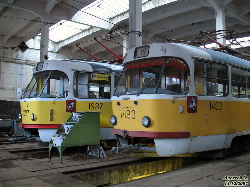 Москва, Tatra T3SU № 1493