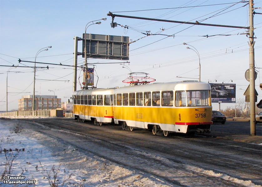Москва, Tatra T3SU № 3758