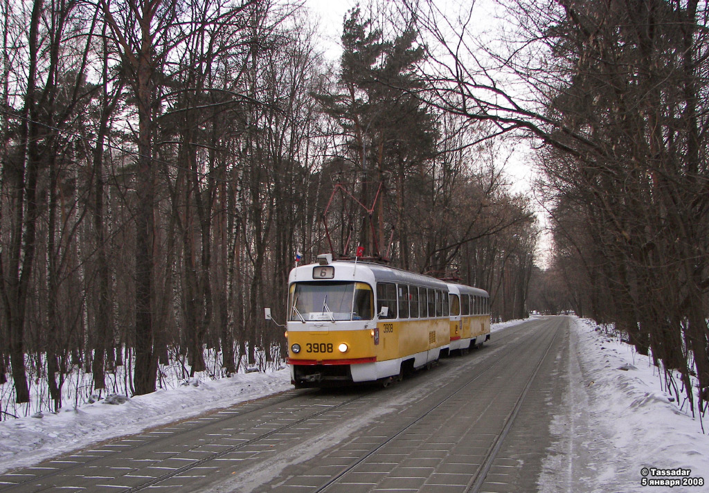 Москва, Tatra T3SU № 3908