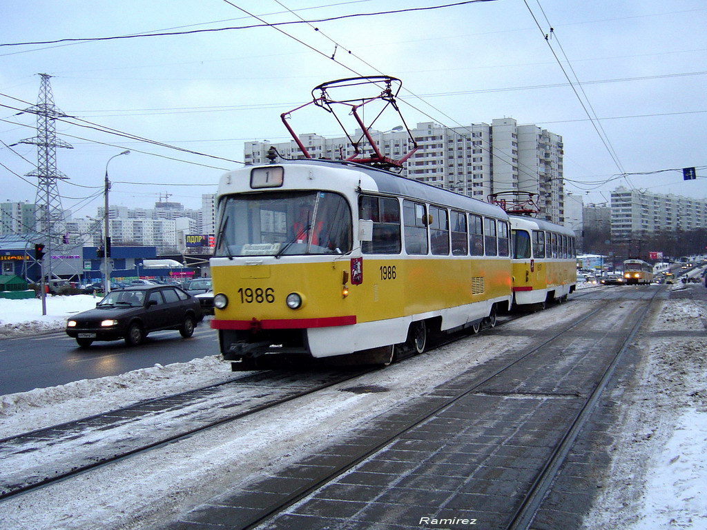 Москва, Tatra T3SU № 1986