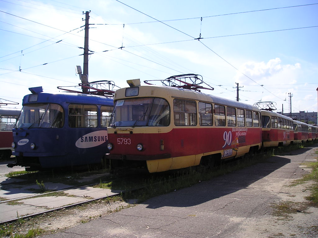 Волгоград, Tatra T3SU № 5793; Волгоград, Tatra T3SU № 5794; Волгоград, Tatra T3SU № 5777; Волгоград — Депо: [5] Трамвайное депо № 5