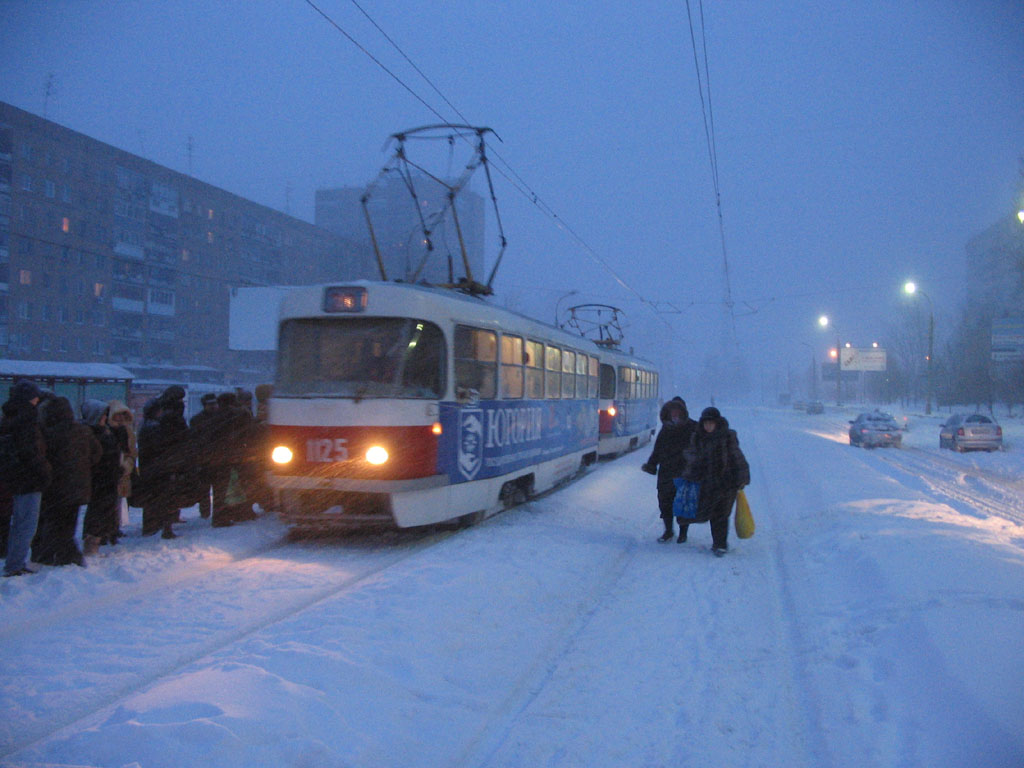 Самара, Tatra T3SU (двухдверная) № 1125; Самара — Снегопад 23-25 января 2008 г.