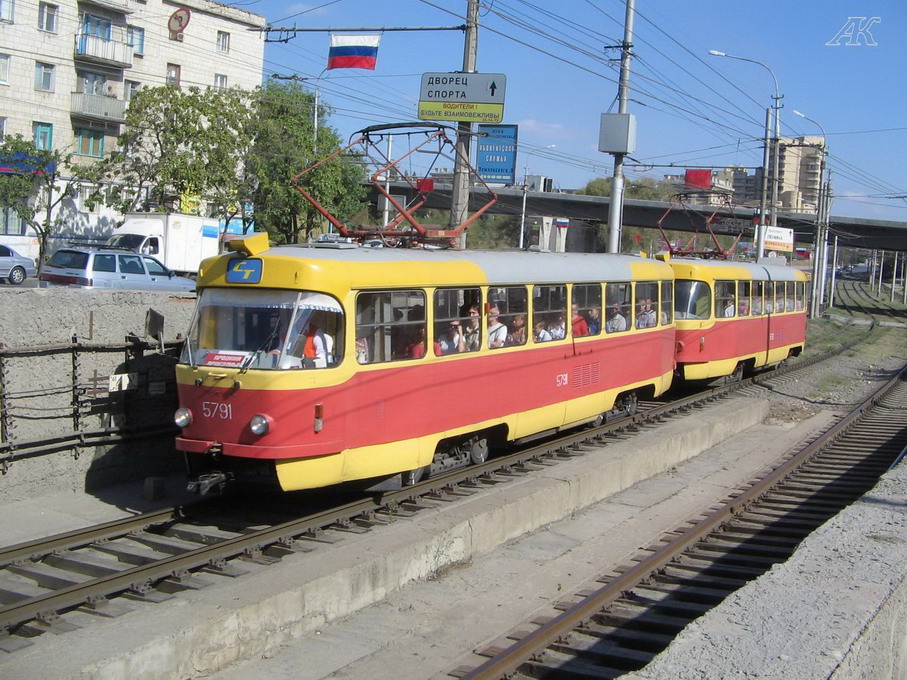 Волгоград, Tatra T3SU № 5791; Волгоград, Tatra T3SU № 5792; Волгоград — Трамвайные линии: [5] Пятое депо — Скоростной трамвай