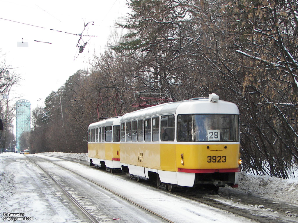 Москва, Tatra T3SU № 3923