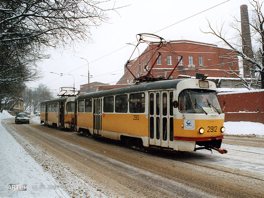 Москва, Tatra T3SU № 2912