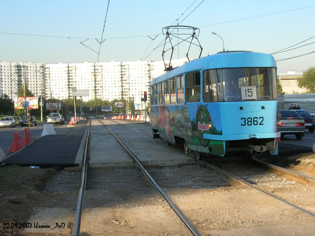 Москва, Tatra T3SU № 3862