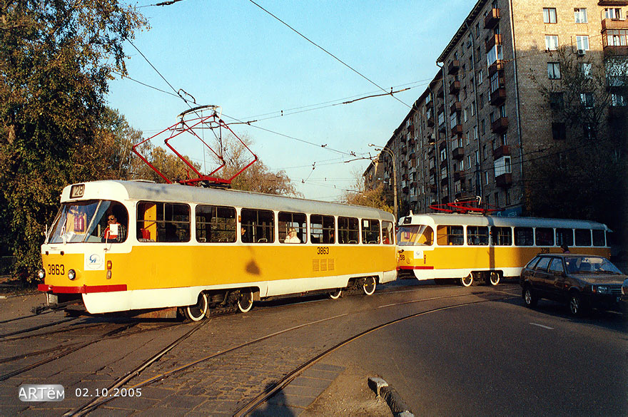 Москва, Tatra T3SU № 3863