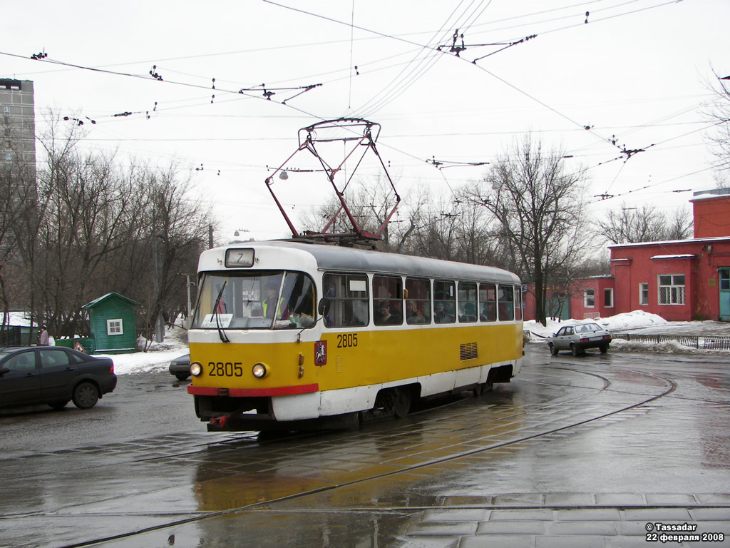 Москва, Tatra T3SU № 2805