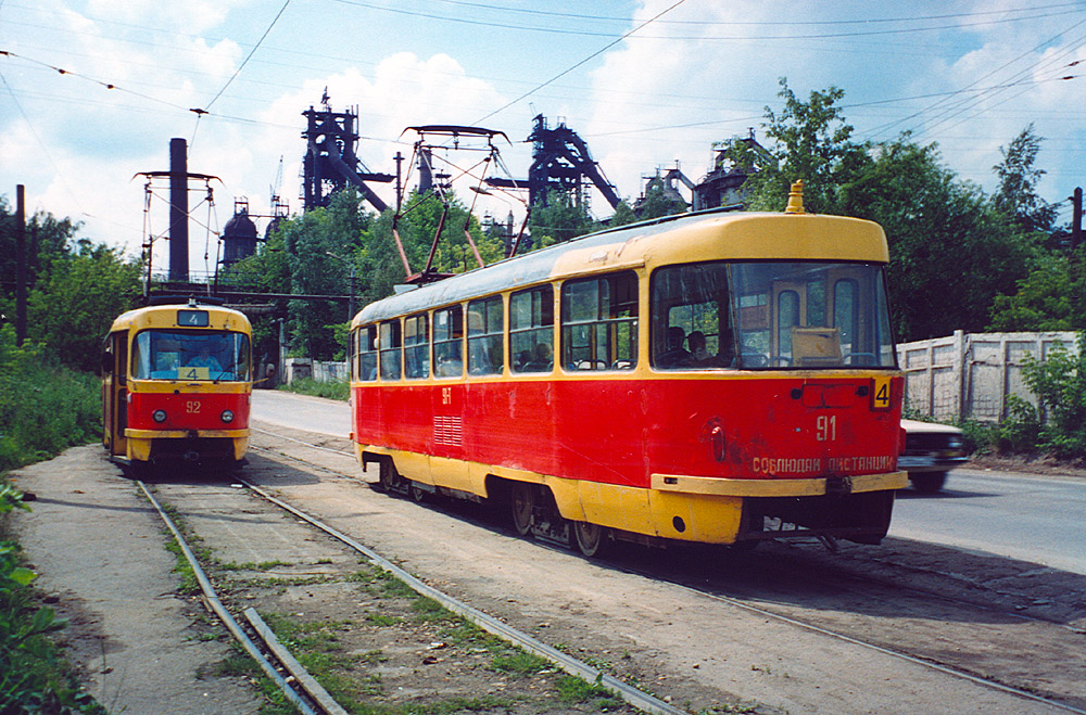 Тула, Tatra T3SU № 92; Тула, Tatra T3SU № 91; Тула — Трамвайная линия на Косую Гору