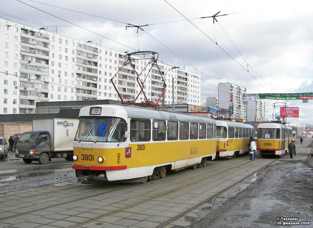 Москва, Tatra T3SU № 3801