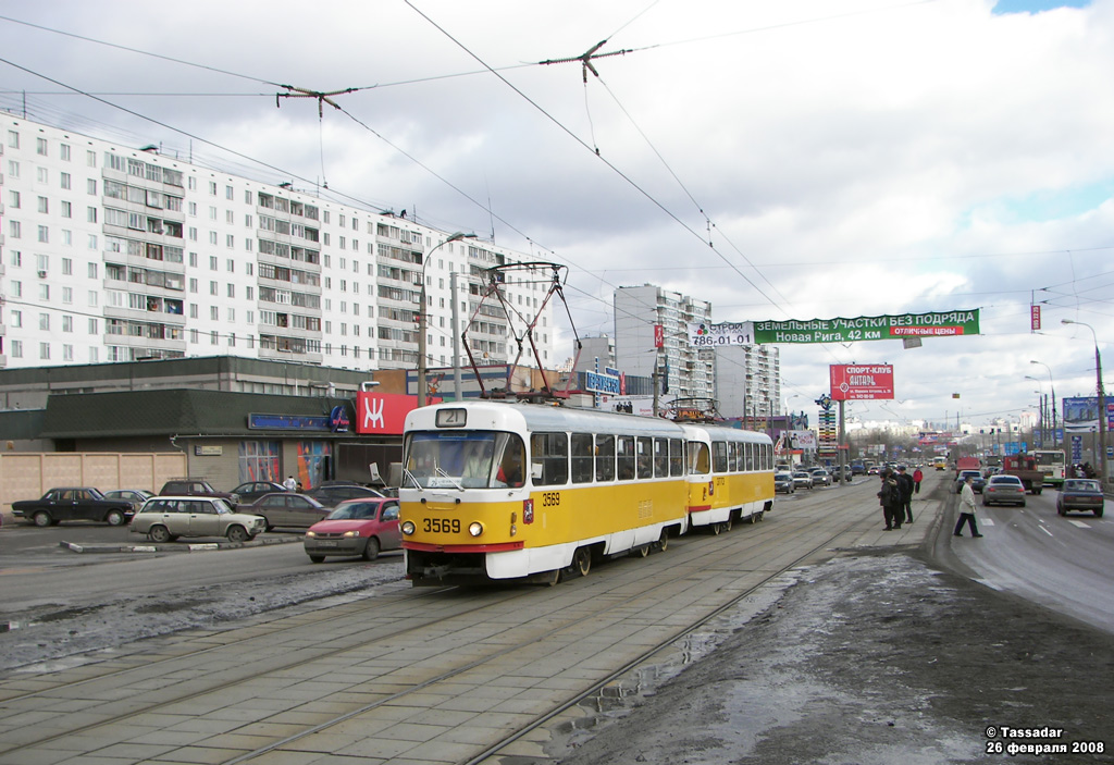 Москва, Tatra T3SU № 3569