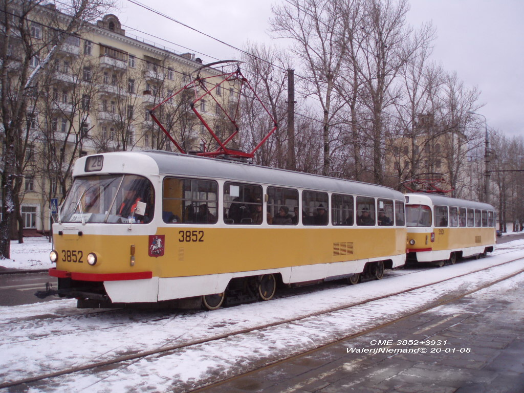 Москва, Tatra T3SU № 3852