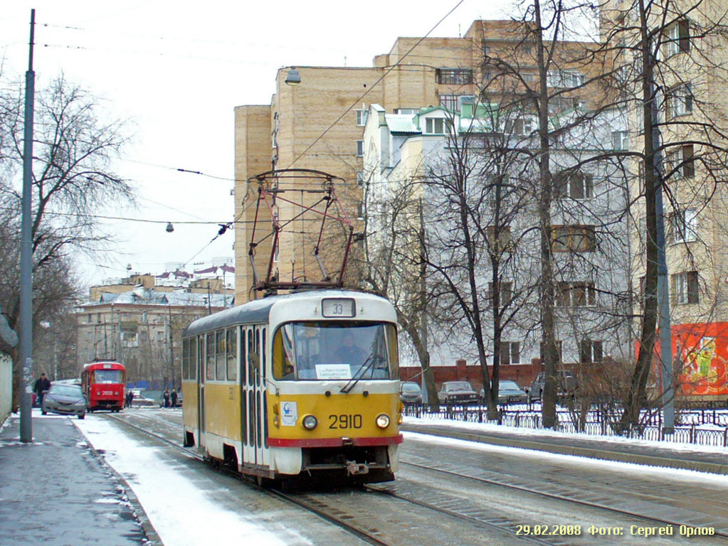 Москва, Tatra T3SU № 2910