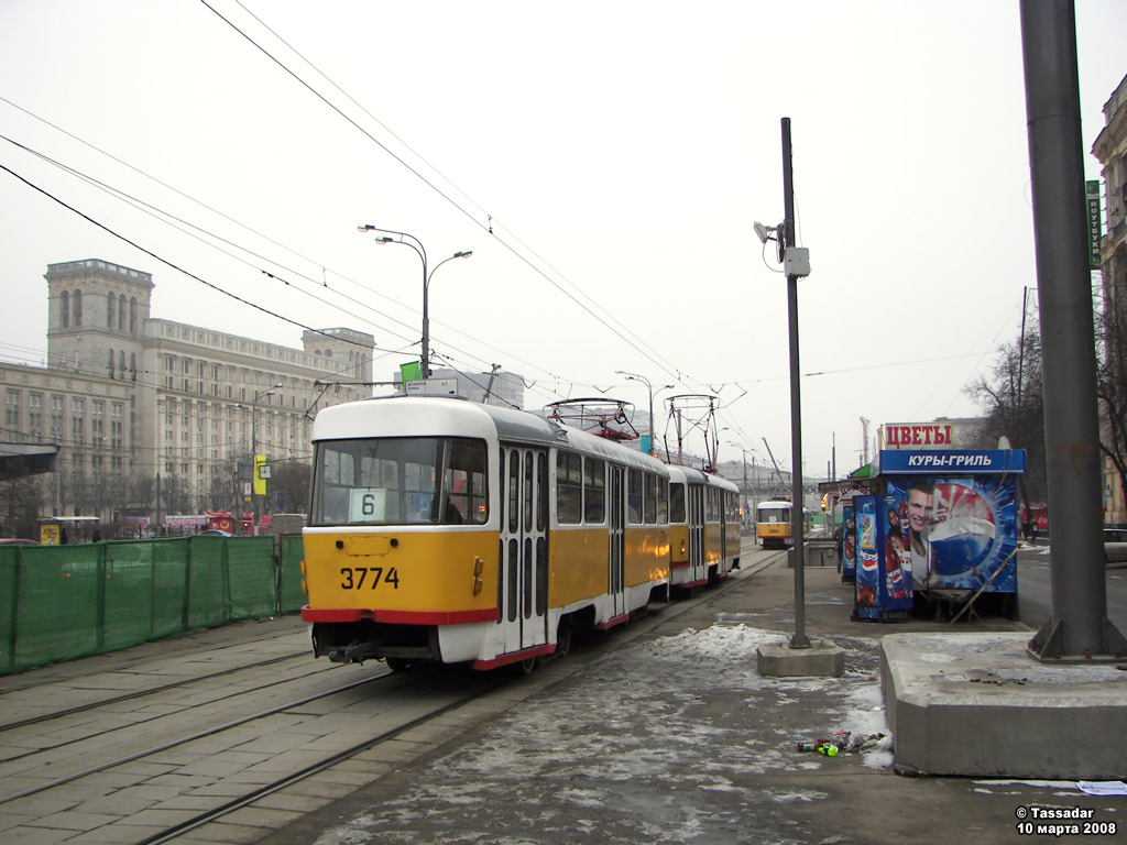 Москва, Tatra T3SU № 3774