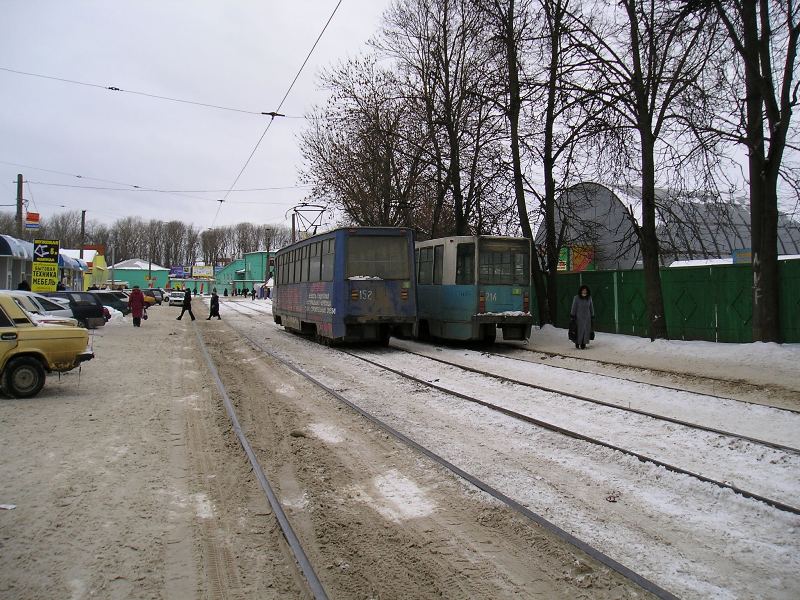 Smolensk, 71-605 (KTM-5M3) № 152; Smolensk — Tramway lines, infrastructure and final stations Smolensk, 71-605 (KTM-5M3) № 152; Smolensk — Tramway lines, infrastructure and final stations