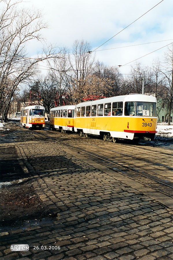Москва, Tatra T3SU № 3943