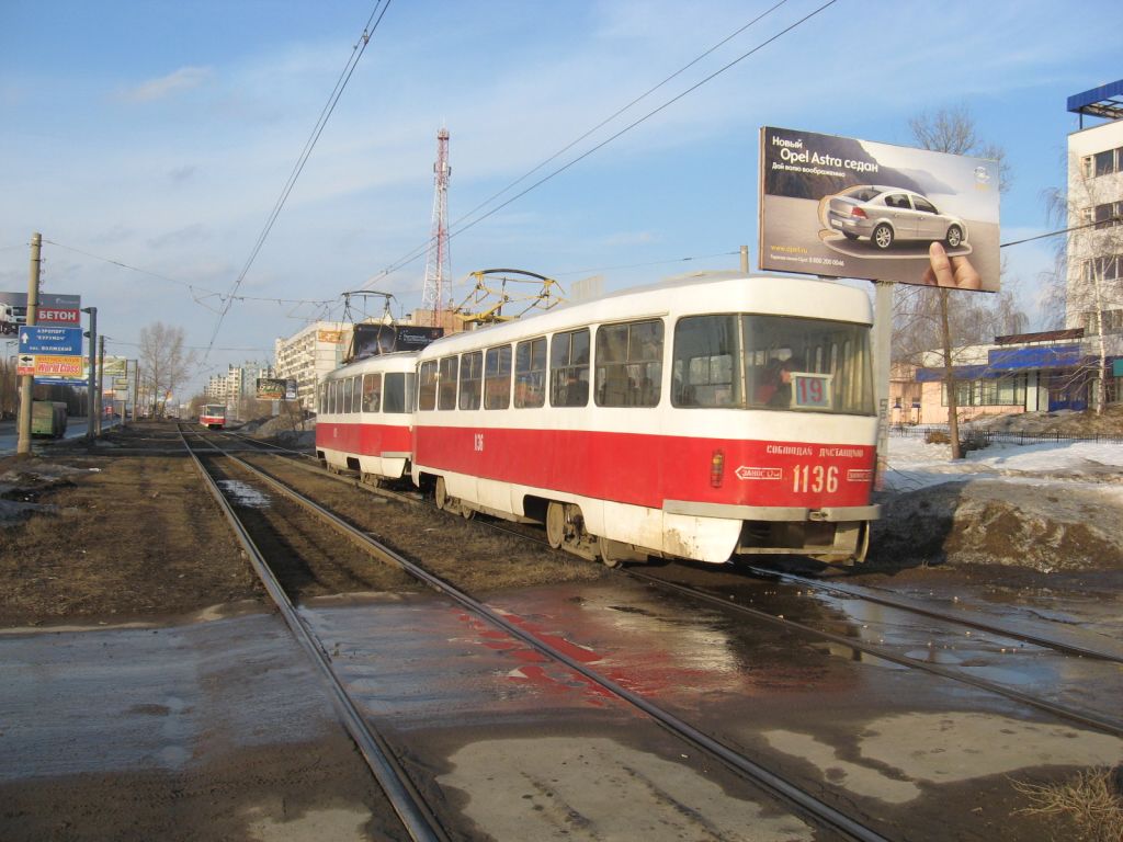 Самара, Tatra T3SU (двухдверная) № 1136