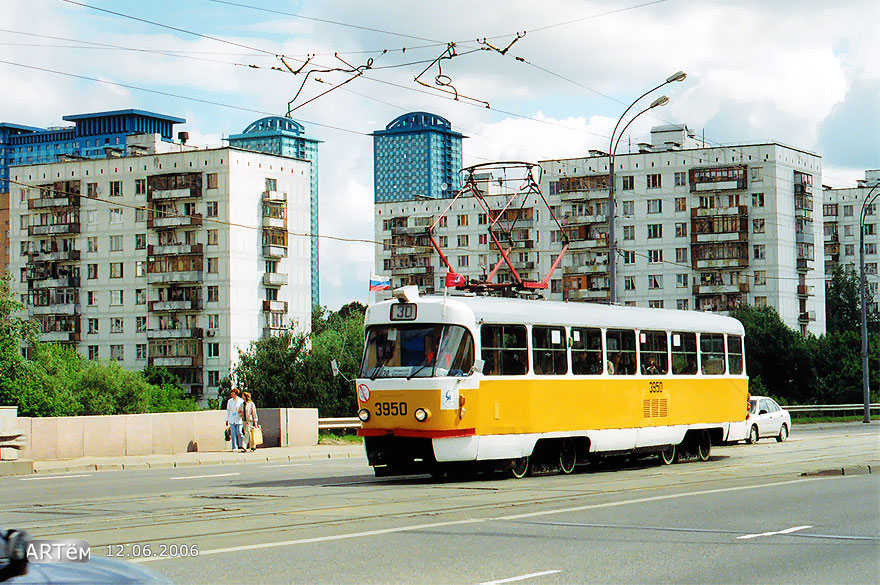 Москва, Tatra T3SU № 3950