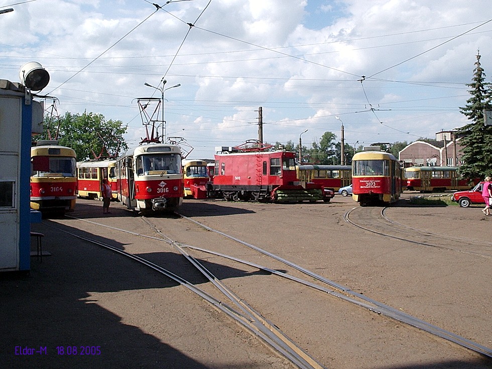 Уфа, Tatra T3SU № 3164; Уфа, Tatra T3D № 3016; Уфа, ВТК-01 № 502; Уфа, Tatra T3SU № 3073; Уфа — Трамвайное депо № 2 (ранее № 3)