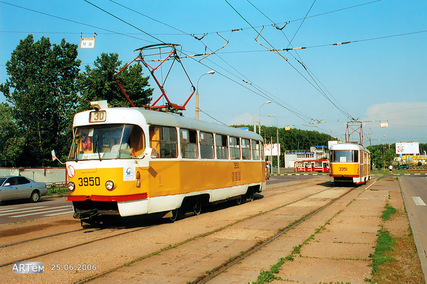Москва, Tatra T3SU № 3950