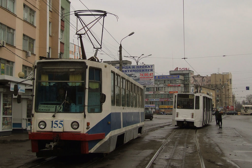 Тверь, 71-608К № 155; Тверь, 71-608К № 166; Тверь — Трамвайные линии: Центральный район