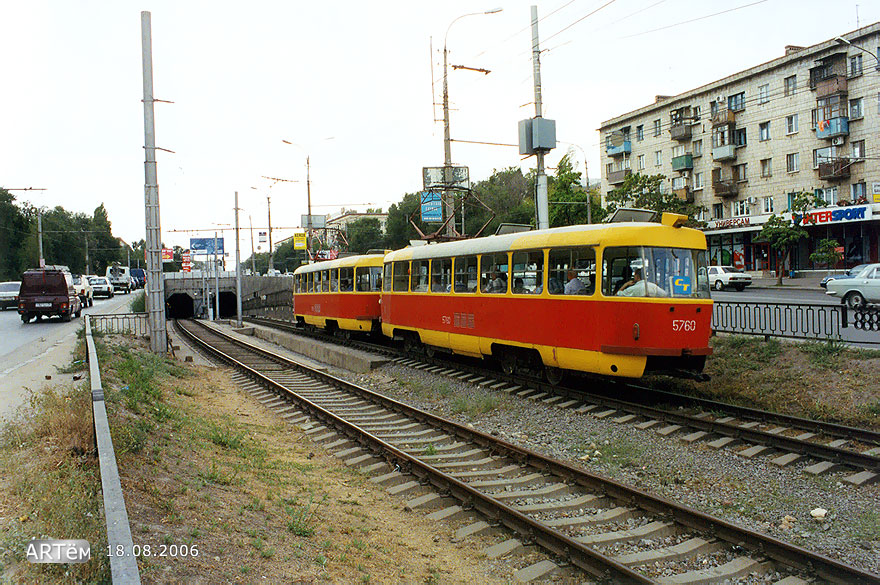 Volgograd, Tatra T3SU Br. 5759; Volgograd, Tatra T3SU Br. 5760; Volgograd — Tram lines: [5] Fifth depot — Tram rapid transit