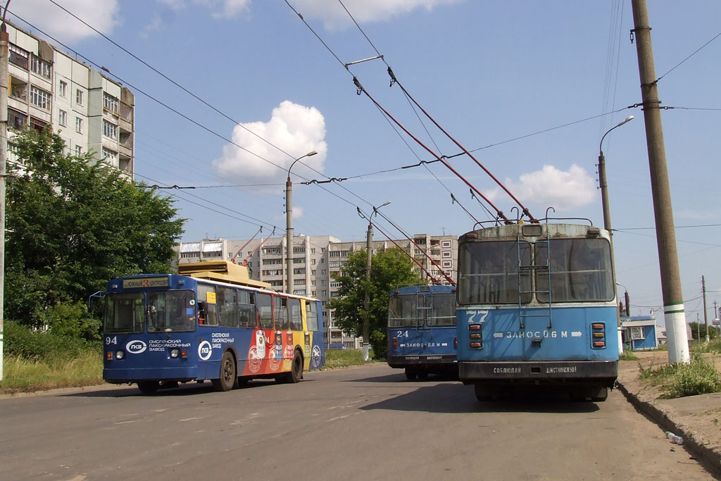 Tver, ZiU-682V [V00] # 77; Tver, VMZ-170 # 94; Tver, ZiU-682V # 24; Tver — Trolleybus terminals and turning rings; Tver — Tver trolleybus in the early 2000s (2002 — 2006)