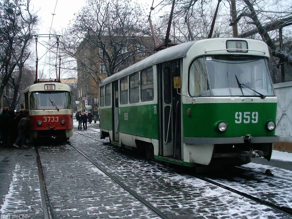 Данецк, Tatra T3SU (двухдверная) № 3733; Данецк, Tatra T3SU № 959
