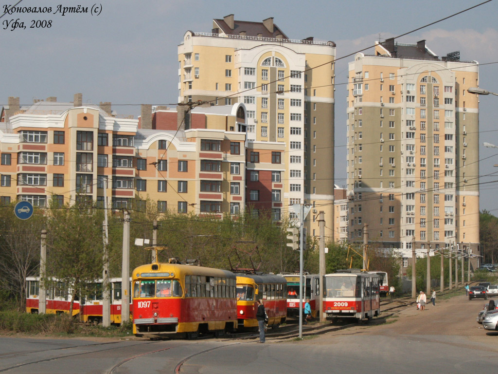 Уфа, РВЗ-6М2 № 1097; Уфа, Tatra T6B5-MPR № 2009; Уфа, 71-608К № 1115; Уфа — Трамвайная сеть — юг