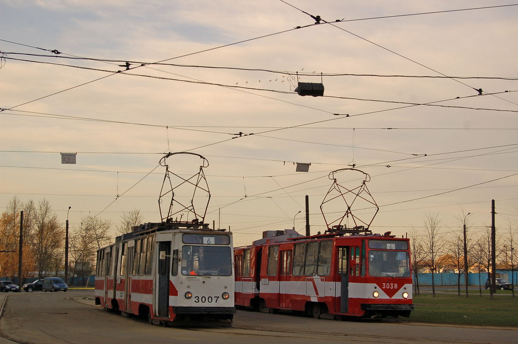 Санкт-Петербург, ЛВС-86К № 3007; Санкт-Петербург, ЛВС-86К № 3038 Санкт-Петербург, ЛВС-86К № 3007; Санкт-Петербург, ЛВС-86К № 3038