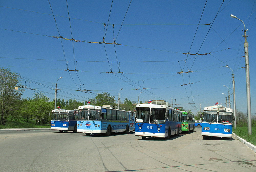 Wolgograd, ZiU-682G-012 [G0A] Nr. 1235; Wolgograd, ZiU-682 GOH VZTM Nr. 1197; Wolgograd, Volgogradets-5288 Nr. 1245; Wolgograd, ZiU-682V-012 [V0A] Nr. 1155; Wolgograd — Trolleybus lines: [1&4] Central network