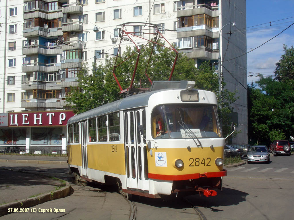 Москва, Tatra T3SU № 2842