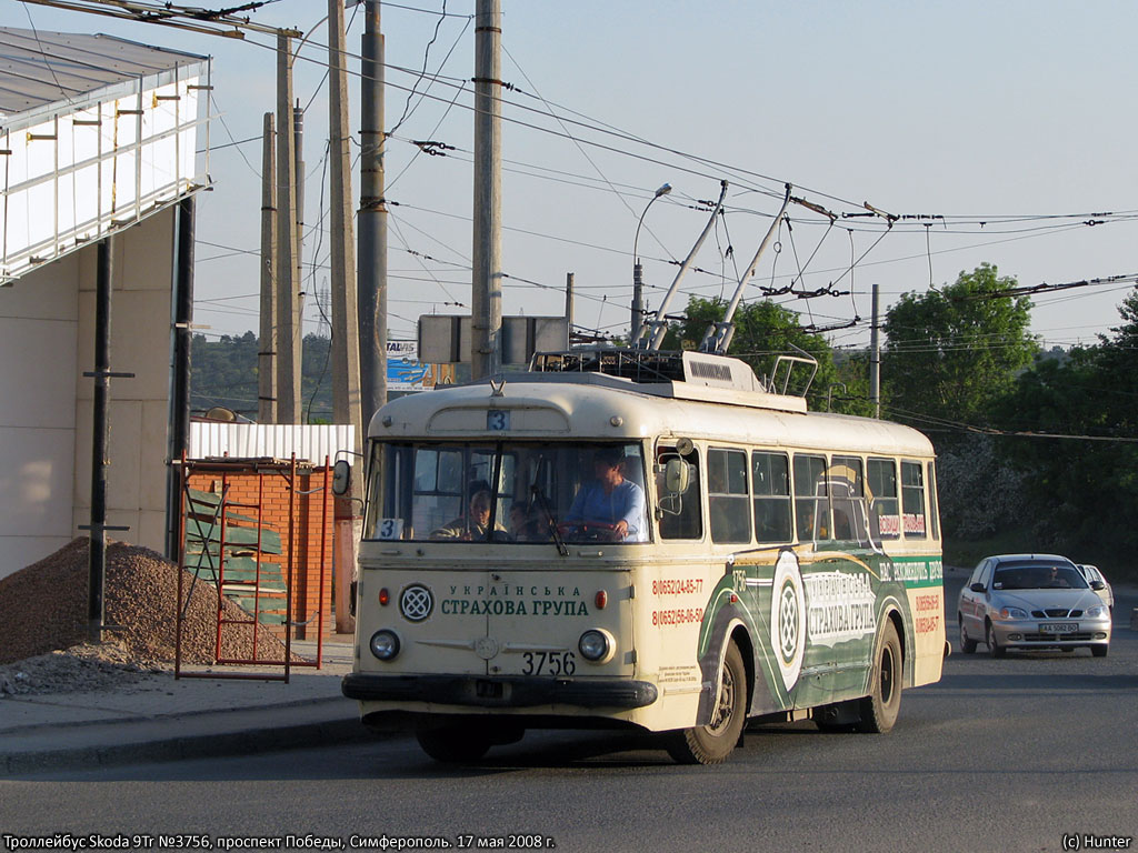 Крымский троллейбус, Škoda 9TrH27 № 3756