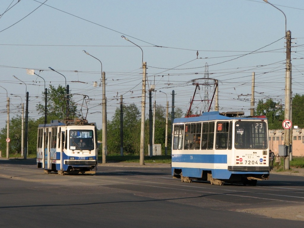Санкт-Петербург, 71-134К (ЛМ-99К) № 7202; Санкт-Петербург, 71-134К (ЛМ-99К) № 7204