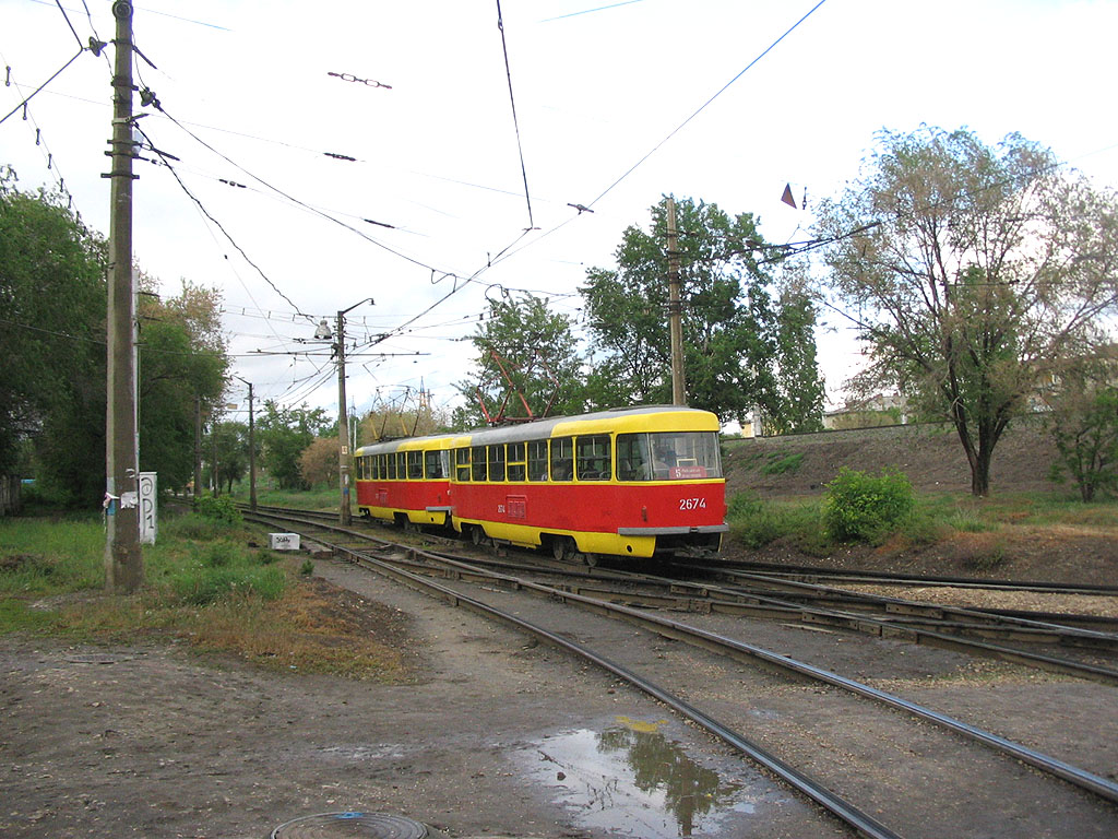 Волгоград, Tatra T3SU (двухдверная) № 2674