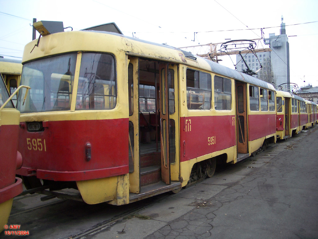Київ, Tatra T3SU № 5951; Київ — Трамвайні депо: імені Шевченка. Стара територія на вул. Горького (Антоновича)