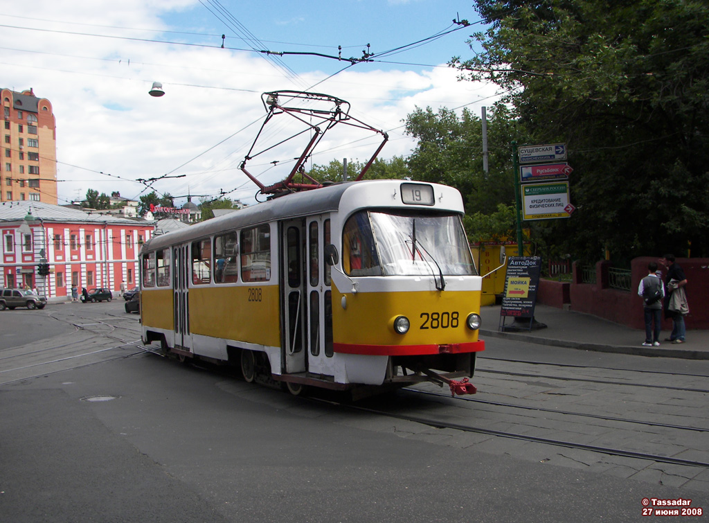 Москва, Tatra T3SU № 2808
