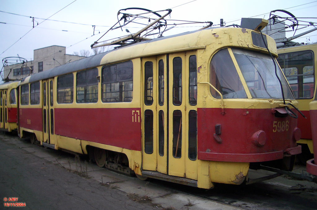 Киев, Tatra T3SU № 5986; Киев — Трамвайные депо: имени Шевченко. Старая территория на ул. Горького (Антоновича)