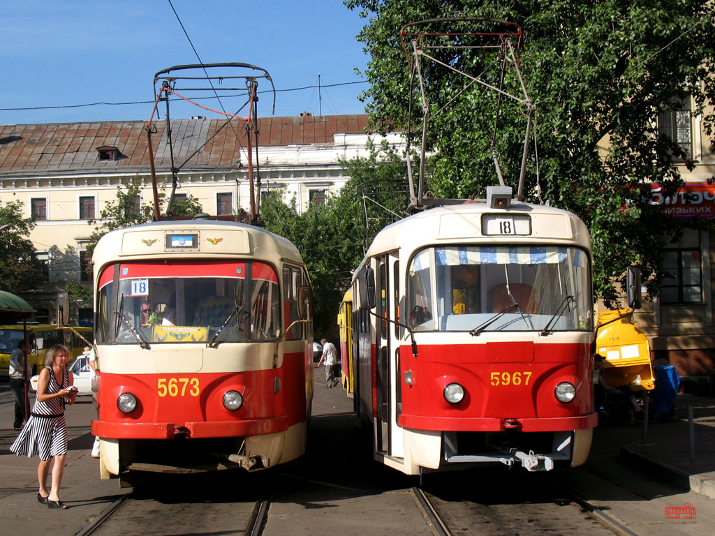 Киев, Tatra T3SU № 5967; Киев, Tatra T3SU № 5673