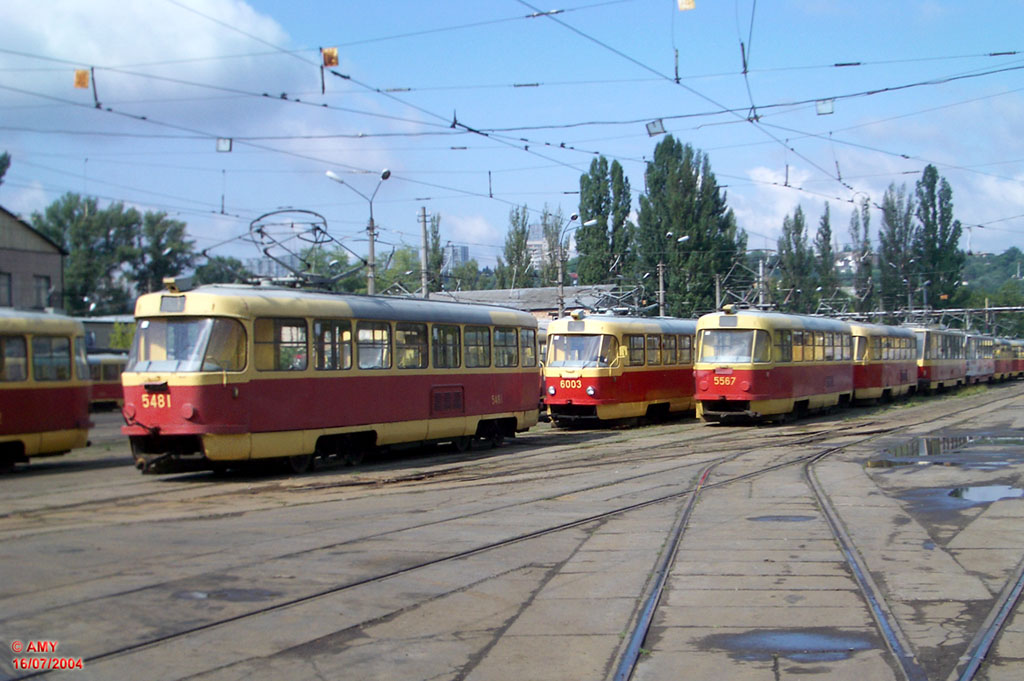 Киев, Tatra T3SU № 5481; Киев, Tatra T3SU № 5567; Киев, Tatra T3SU № 6003; Киев — Трамвайные депо: имени Шевченко. Старая территория на ул. Горького (Антоновича)